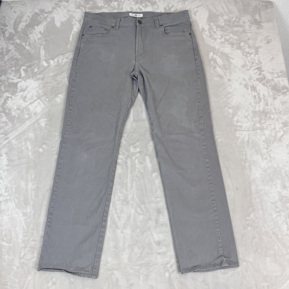 Onward Reserve Pants Mens 36x32 Gray Straight Leg Stretch Chino Golf Preppy
